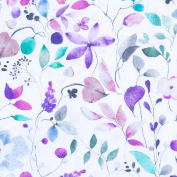 Baumwolle beschichtet Blumen lila/weiß by Swafing